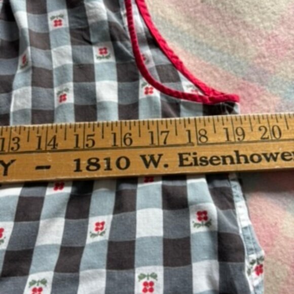 Vintage 70s handmade check cobblers smock full apron - Picture 10 of 11